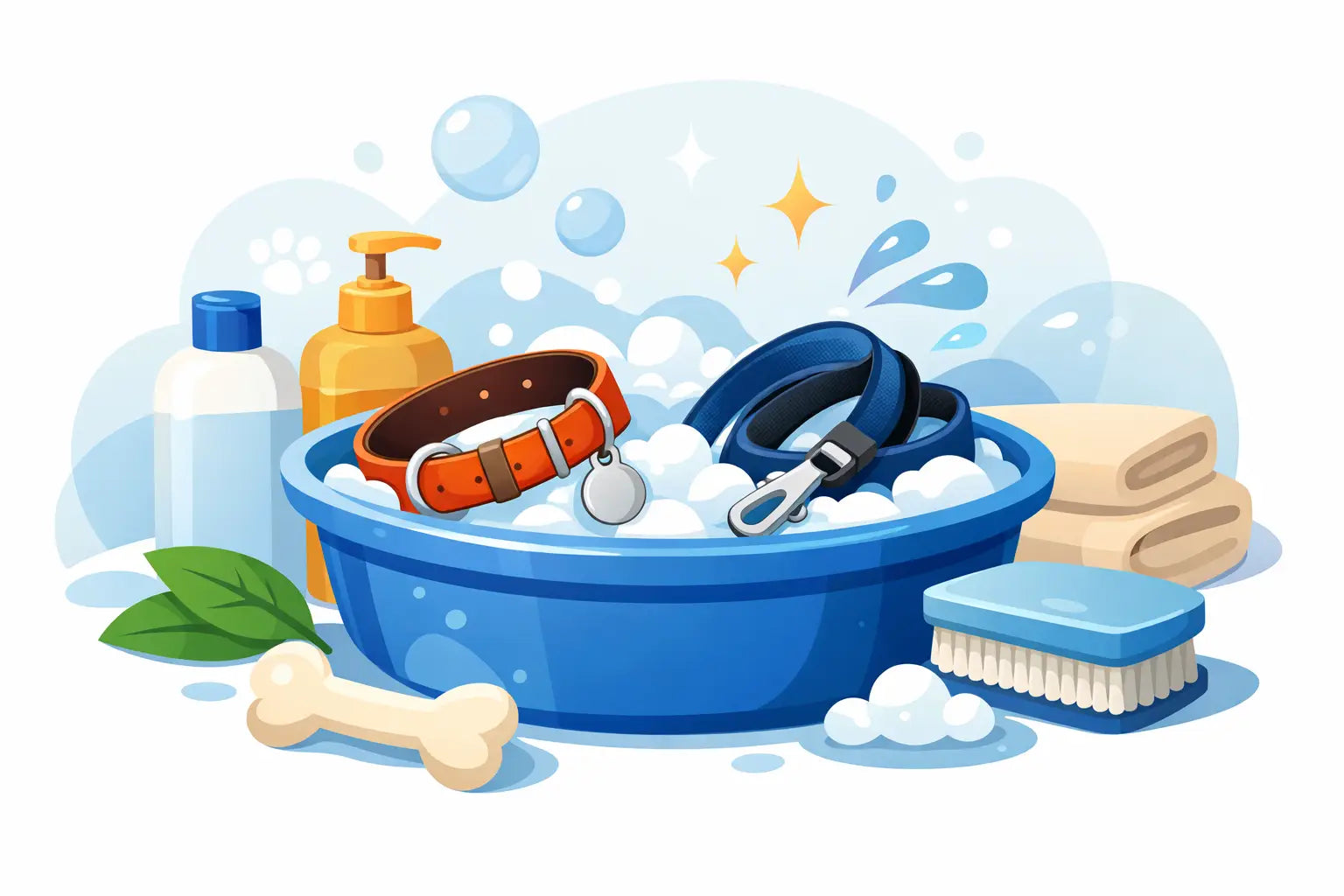 How to Wash Dog Collars and Leashes