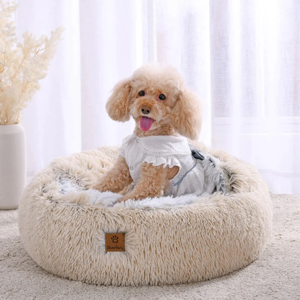 Charlie’s – Snookie Hooded Pet Bed –  Cream - Pets and More