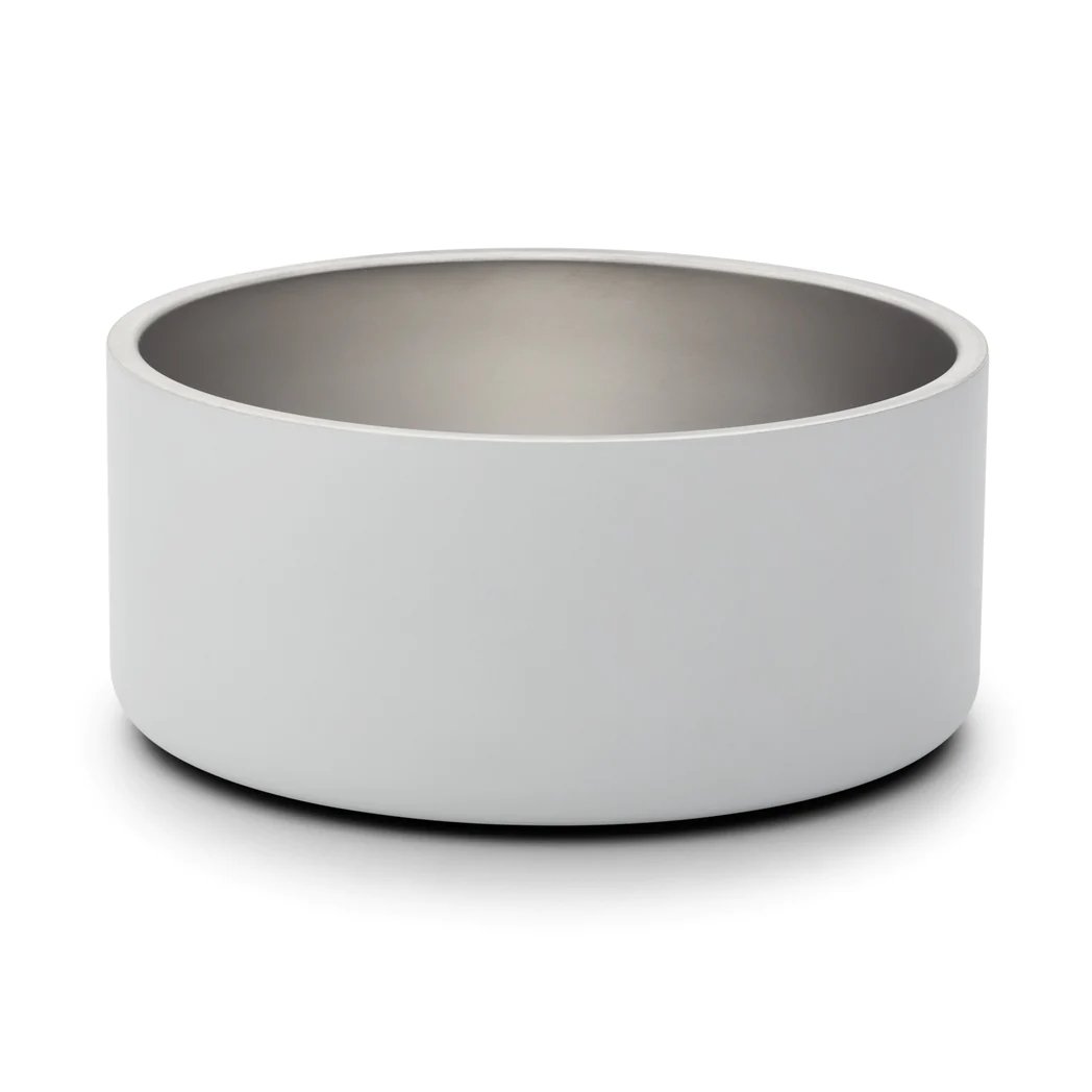 Snooza – Double Wall Stainless Steel Bowl – Salt White - Pets and More