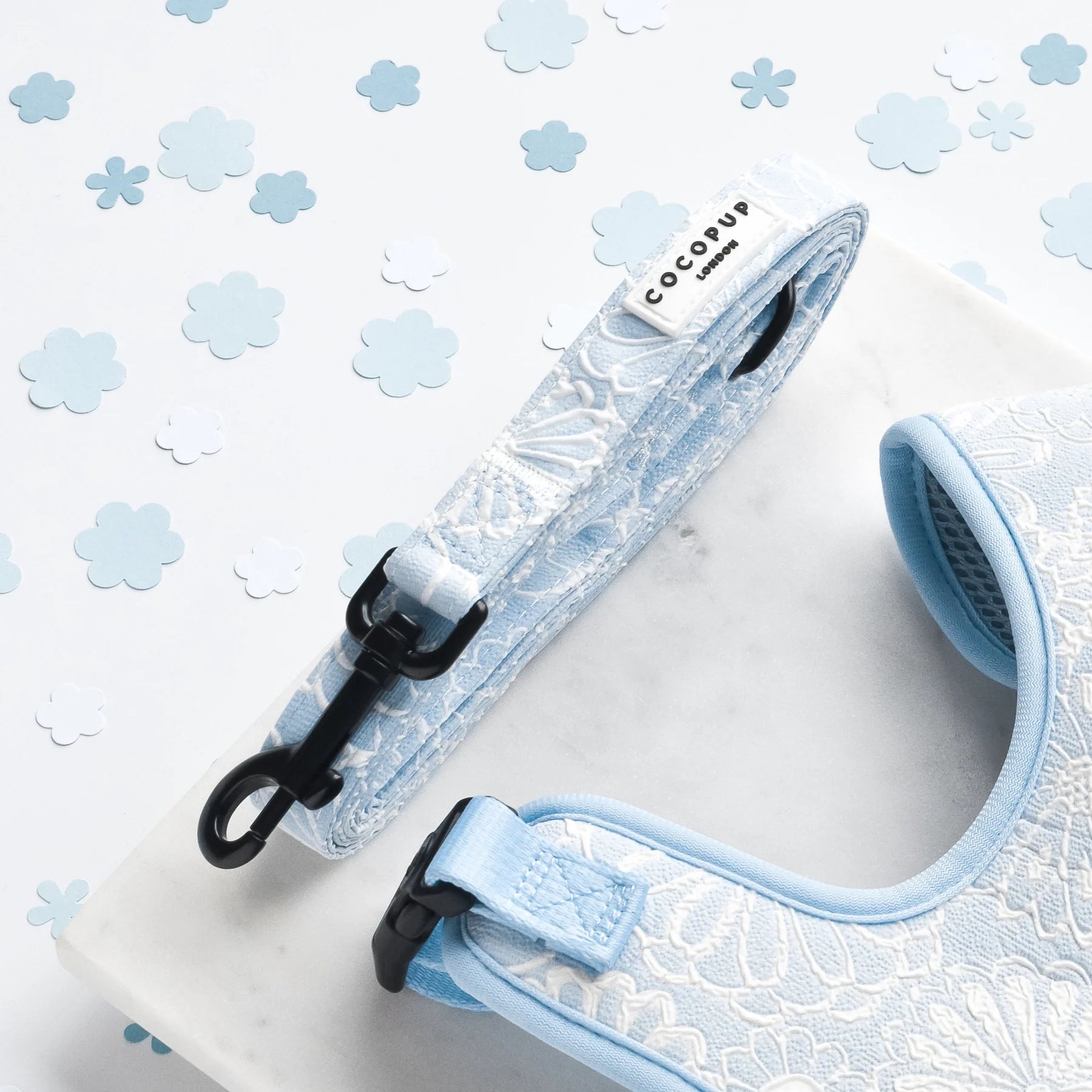 Cocopup London – LUXE Dog Lead – Baby Blue Flower