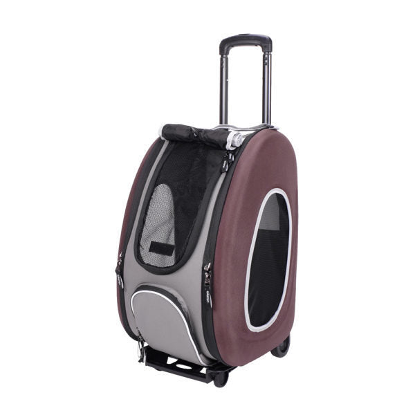 Ibiyaya Convertible Pet Carrier with Wheels - Chocolate - Pets and More