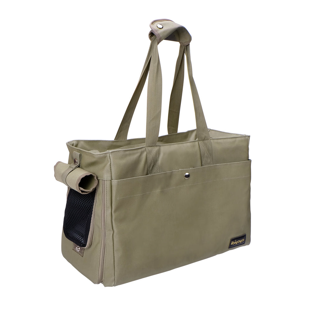 Ibiyaya Canvas Pet Carrier Tote for Cats & Dogs - Light Green - Pets and More