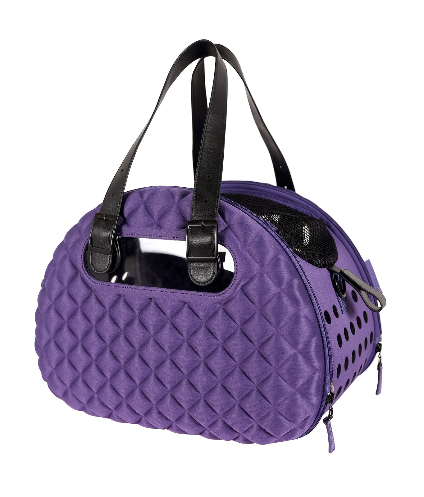 Ibiyaya Collapsible Pet Carrier with Shoulder Strap - Diamond Deluxe Purple - Pets and More