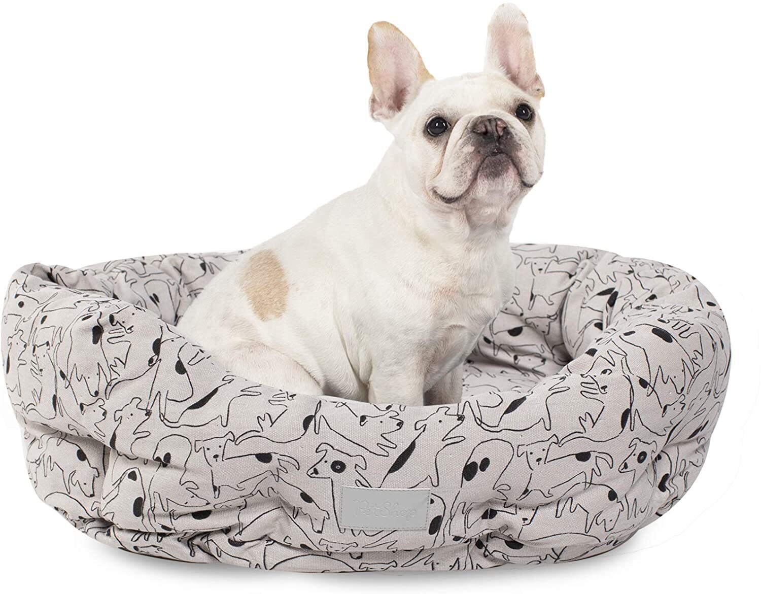 Fringe Studio Nosey Dog Spot Round Cuddler Dog Bed - Pets and More