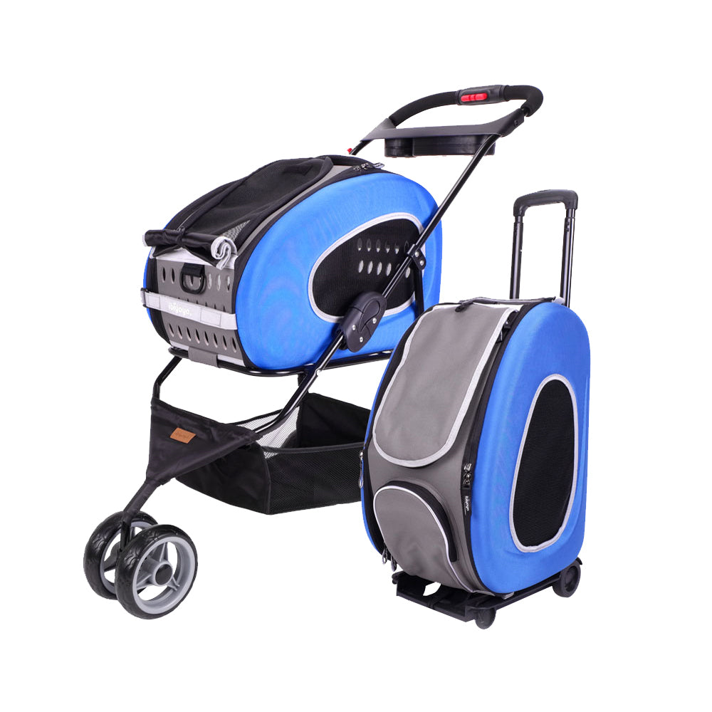 Ibiyaya 5-in-1 Combo EVA pet Carrier & Stroller - Royal Blue - Pets and More