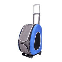 Ibiyaya 5-in-1 Combo EVA pet Carrier & Stroller - Royal Blue - Pets and More