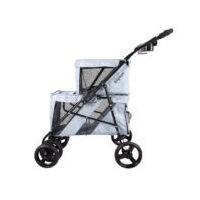 Ibiyaya Double Decker Pet Stroller for Multiple Pets - Silver Gray - Pets and More