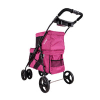 Ibiyaya Double Decker Pet Stroller for Multiple Pets - Red Violet - Pets and More