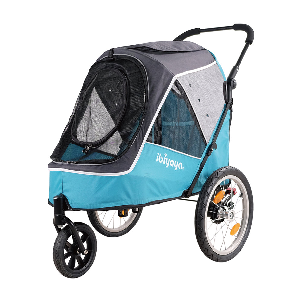 Ibiyaya Happy Pet Trailer / Jogger with Bicycle Attachment 2.0 - Blue - Pets and More