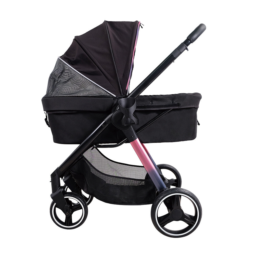 Ibiyaya Retro Luxe Folding Pet Stroller for Pets up to 30kg - Prism Black Share: - Pets and More