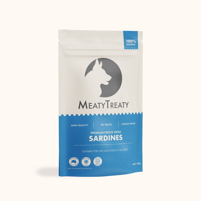 Meaty Treaty Freeze Dried Australian Whole Sardines Cat & Dog Treats 100g - Pets and More