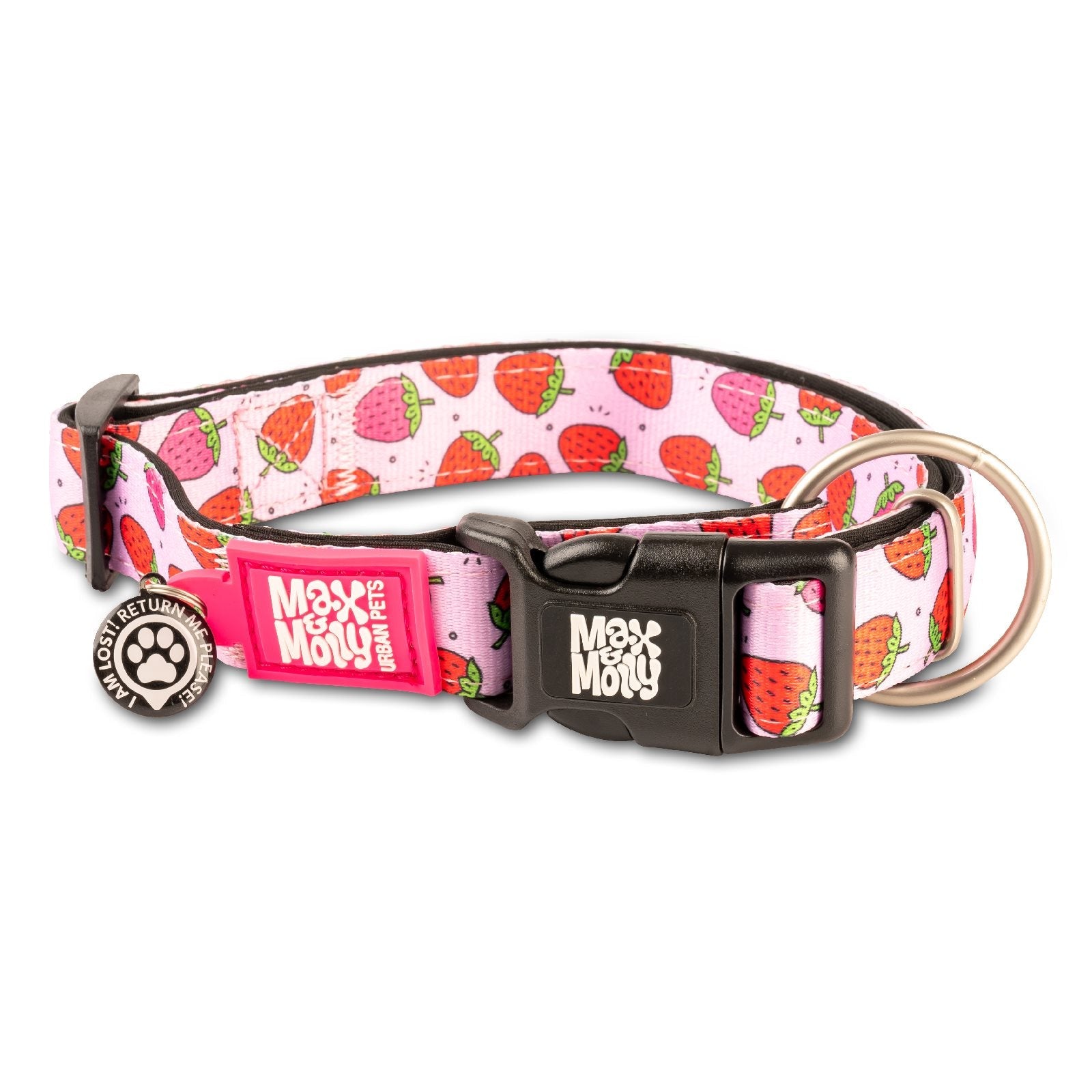 Max & Molly Smart ID Dog Collar - Strawberries - Pets and More
