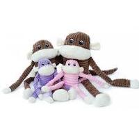Zippy Paws Spencer the Crinkle Monkey Long Leg Plush Dog Toy - Large Brown - Pets and More