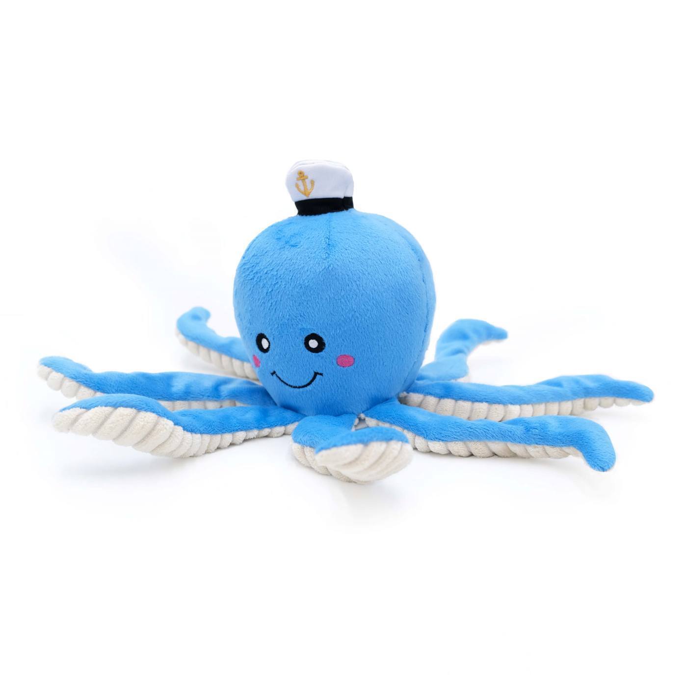 Zippy Paws Playful Pal Plush Squeaker Rope Dog Toy - Ollie the Octopus - Pets and More