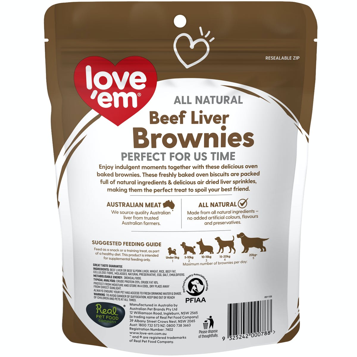 Love ‘Em – All Natural – Beef Liver Brownies - Pets and More