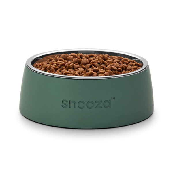 Snooza – Concrete & Stainless Steel Bowl – Sage Green - Pets and More