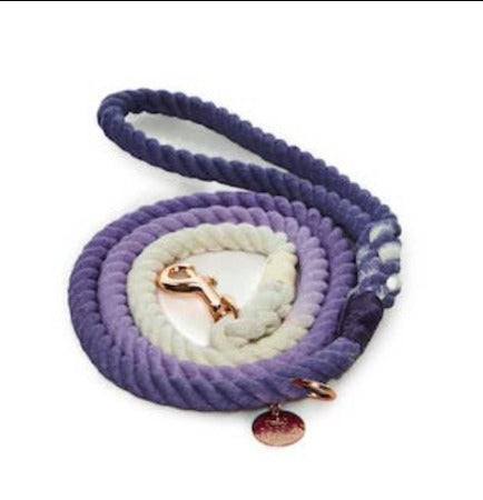 Doodle Couture, New York - Natural Rope Leash - Purple Ombre - Pets and More