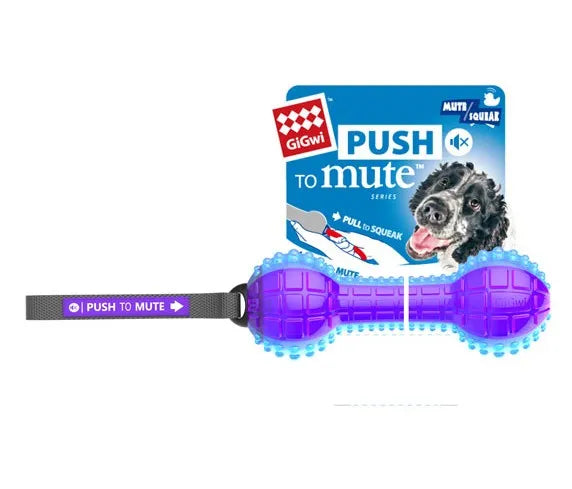 GiGwi – Push To Mute – Dumbbell - Pets and More