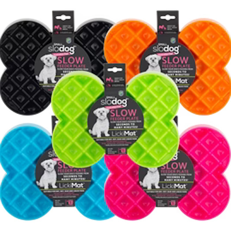 SloDog by Lickimat - Bone-Shaped Slow Food Bowl for Small Dogs