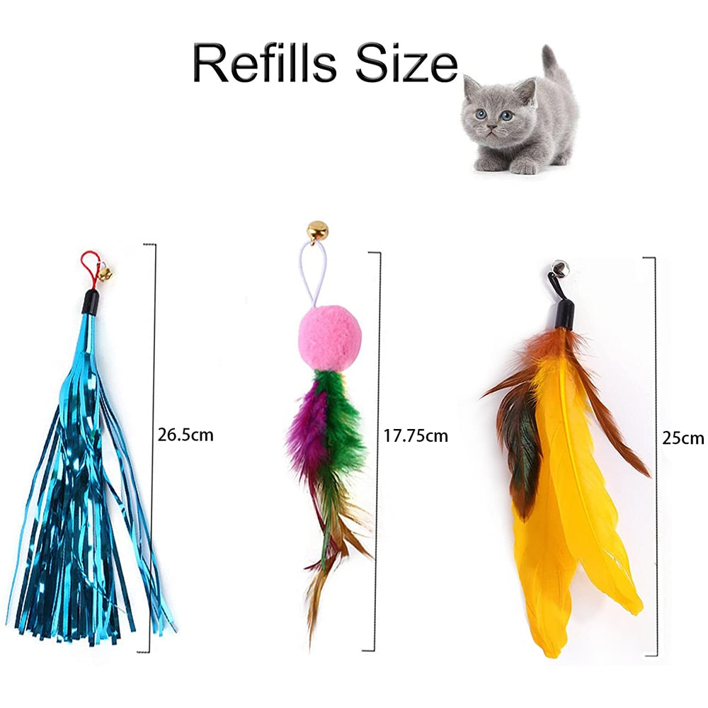 Retractable Cat Feather Toy Set - Pets and More