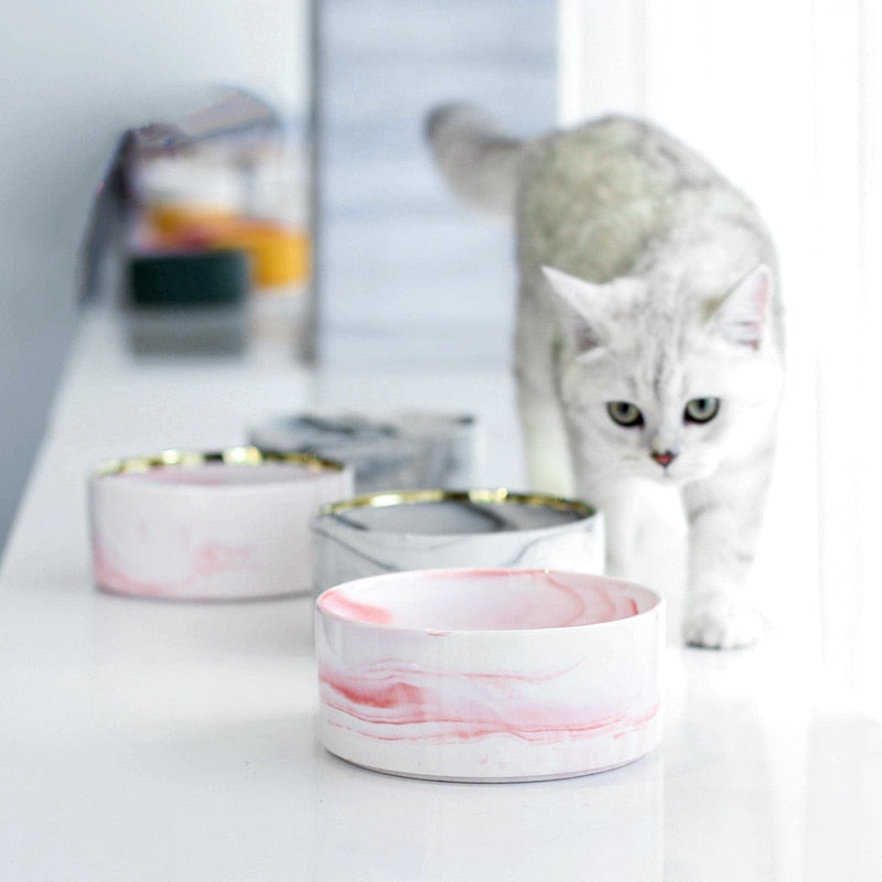 Marbling Ceramic Pet Bowls - Pets and More