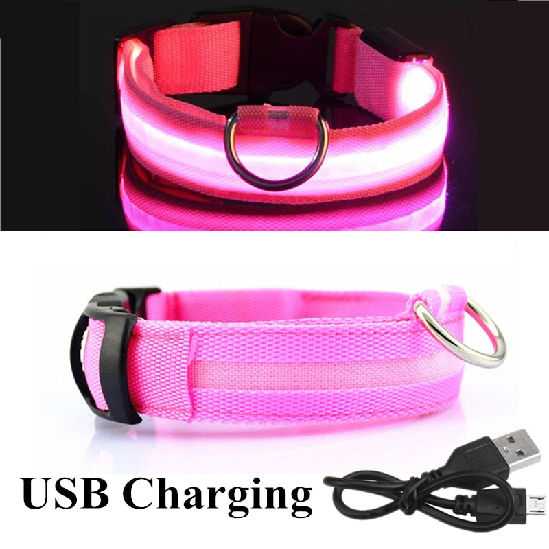 Adjustable LED Glowing Pet Collar - Pets and More
