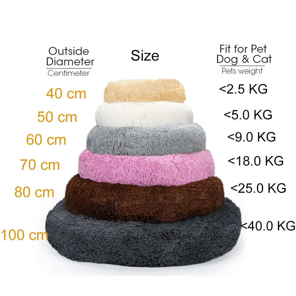 Soft Winter Warm Long Plush Donut Pet Bed - Pets and More