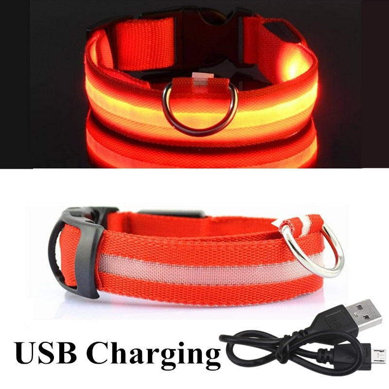 Adjustable LED Glowing Pet Collar - Pets and More
