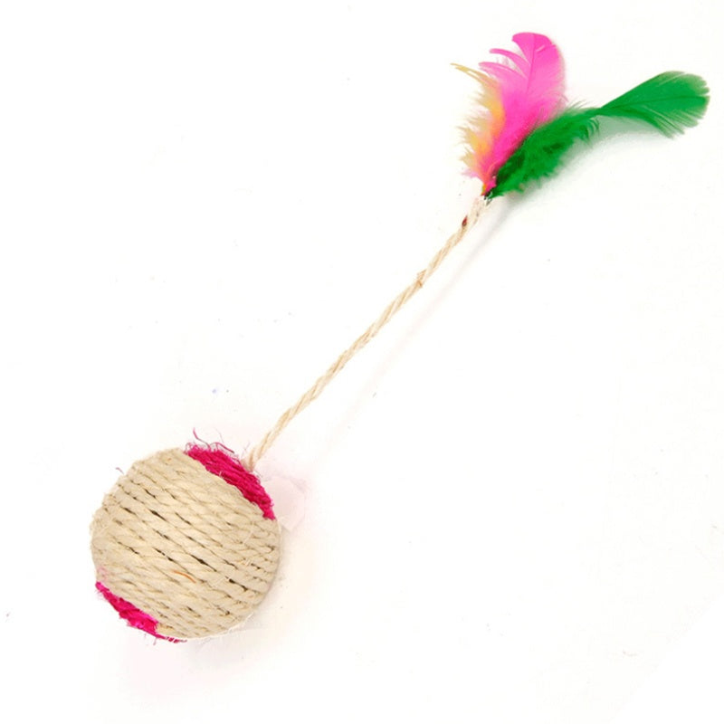 Cat Toy Pet Cat Sisal Scratching Ball Training Interactive Toy For - Pets and More