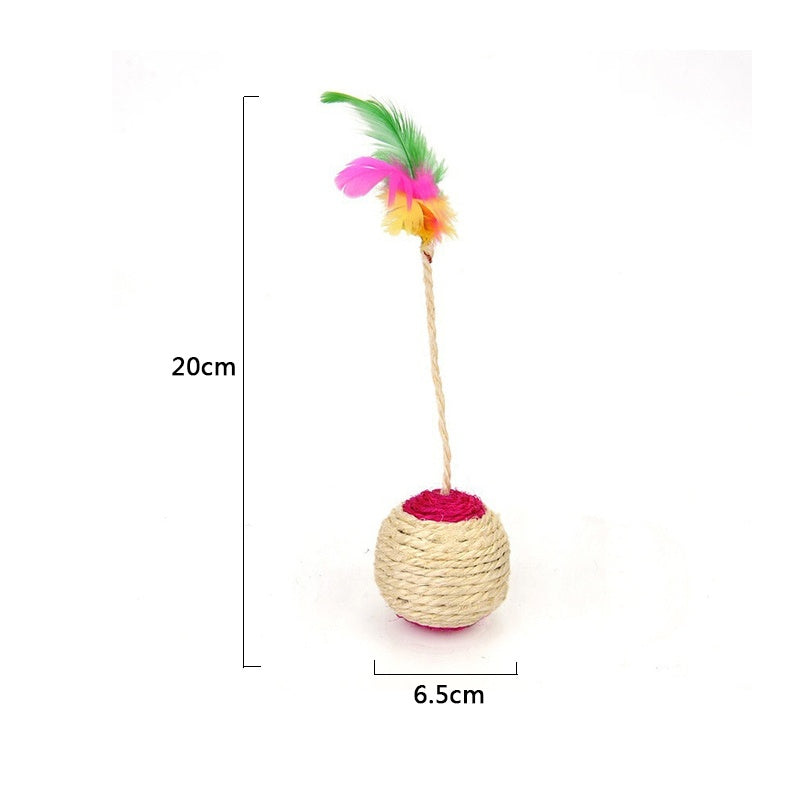 Cat Toy Pet Cat Sisal Scratching Ball Training Interactive Toy For - Pets and More
