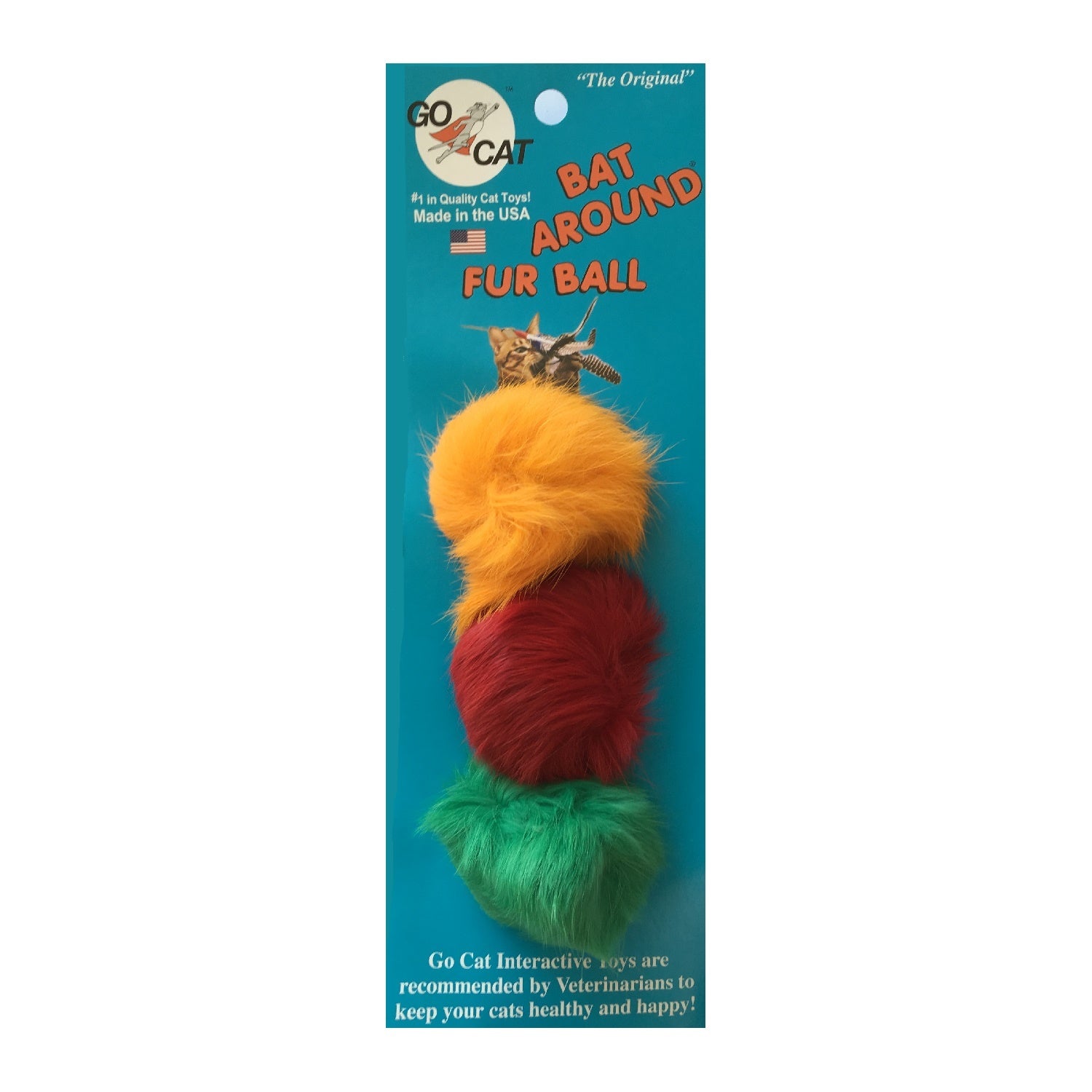 Go Cat Bat Arounds Cat Toys - 3-Pack Assorted Colours - Pets and More