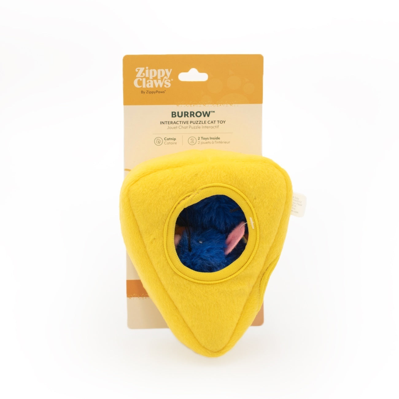 Zippy Paws ZippyClaws Burrow Cat Toy - Mice 'n Cheese - Pets and More