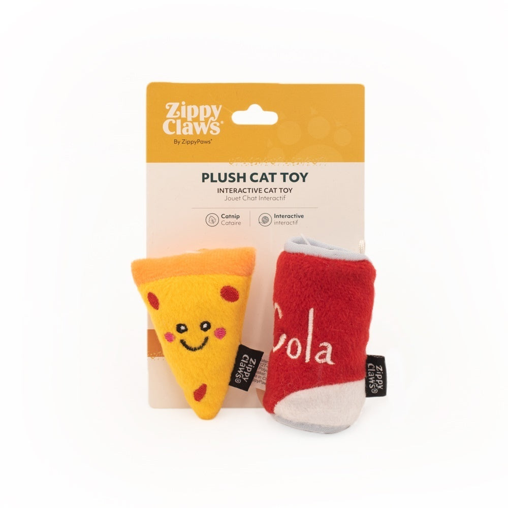 Zippy Paws ZippyClaws NomNomz Cat Toy - Pizza and Cola - Pets and More